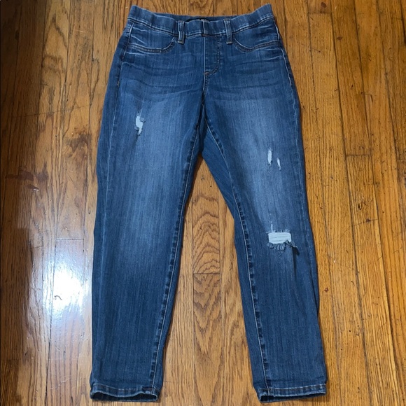 Judy Blue Boyfriend Fit Pull On Blue Distressed Women Jeans Size 27 - Picture 5 of 10